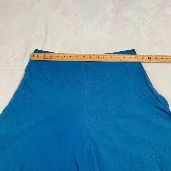 LOFT blue stretch unlined elastic stretch waist zipper close mini skirt - Picture 2 of 8